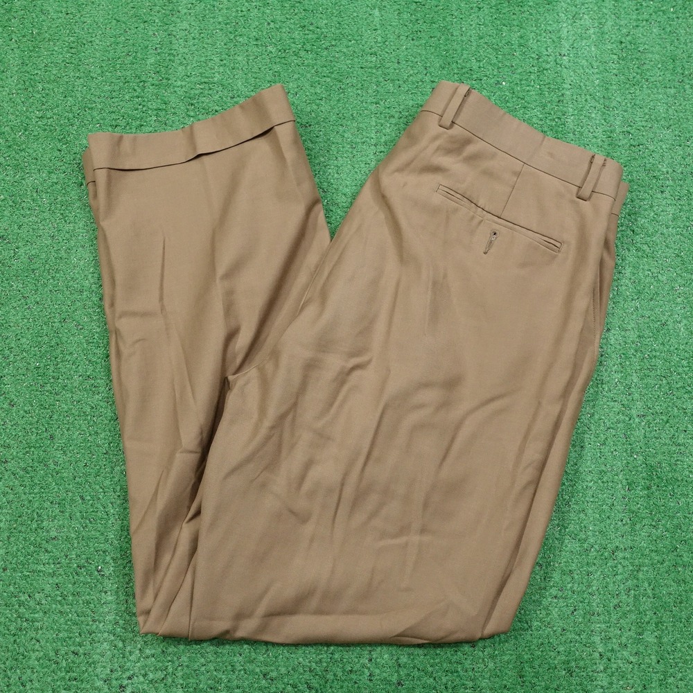 DANIEL CREMIEUX SIGNATURE COLLECTION BROWN PLEATED DRESS PANTS MENS SZ 34X29